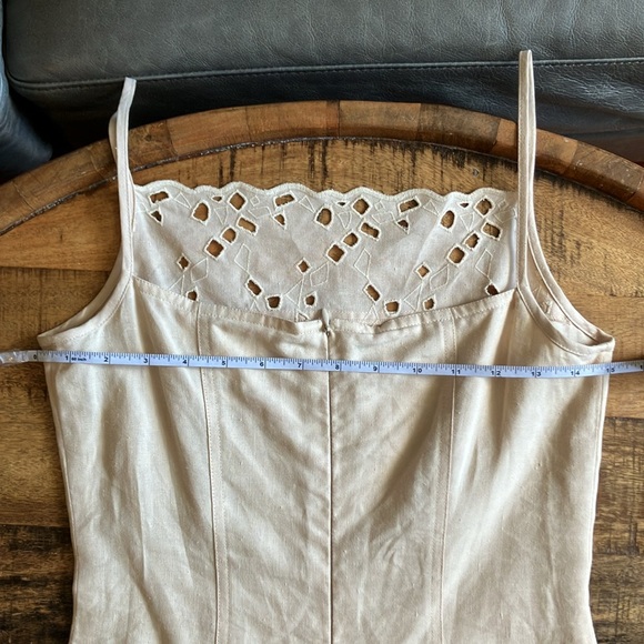 ESCADA Embroidered Linen Dress With Side Slit - Full Length - Made in Italy (34) - Picture 11 of 16